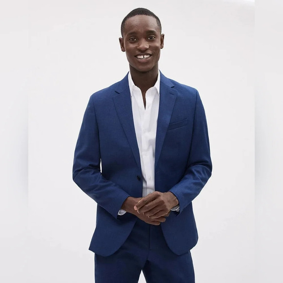 RW&CO. [42R] Medium Blue Wool Essential 3 Pc Suit - Picture 3 of 16